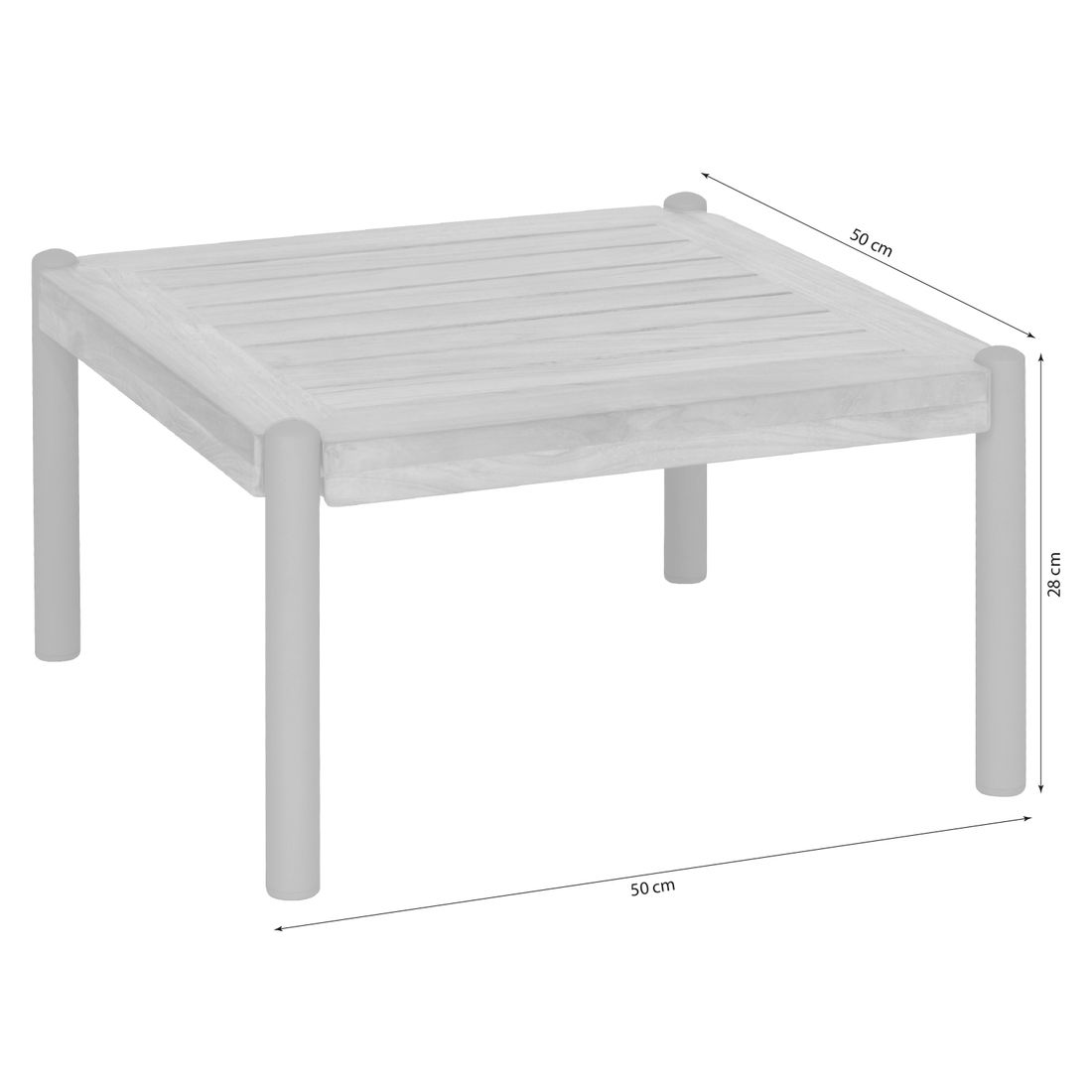 Stern Taro Beistelltisch Garten Aluminium/Teak