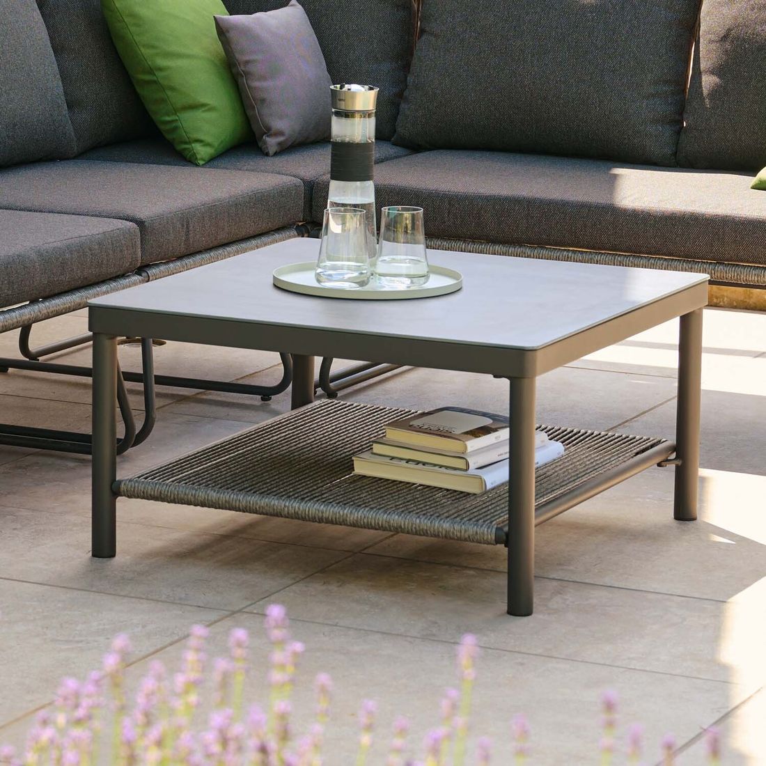 Siena Garden Kansas Loungetisch 75x75cm Aluminium/Glaskeramik