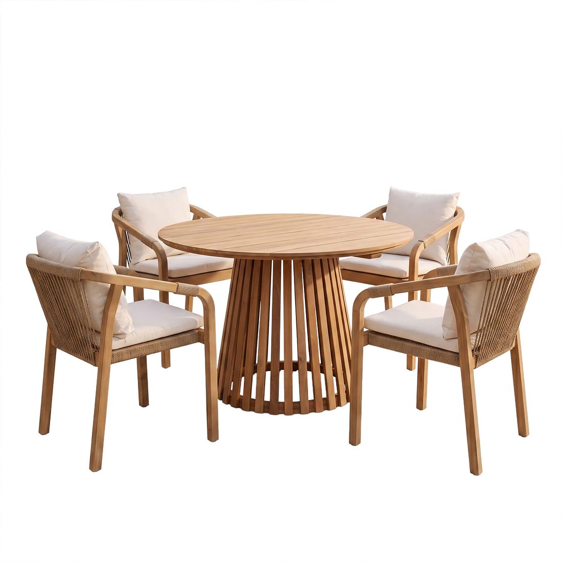 OUTLIV. Amelie Gartenmöbel-Set M (4 Plätze) Tisch Ø120cm