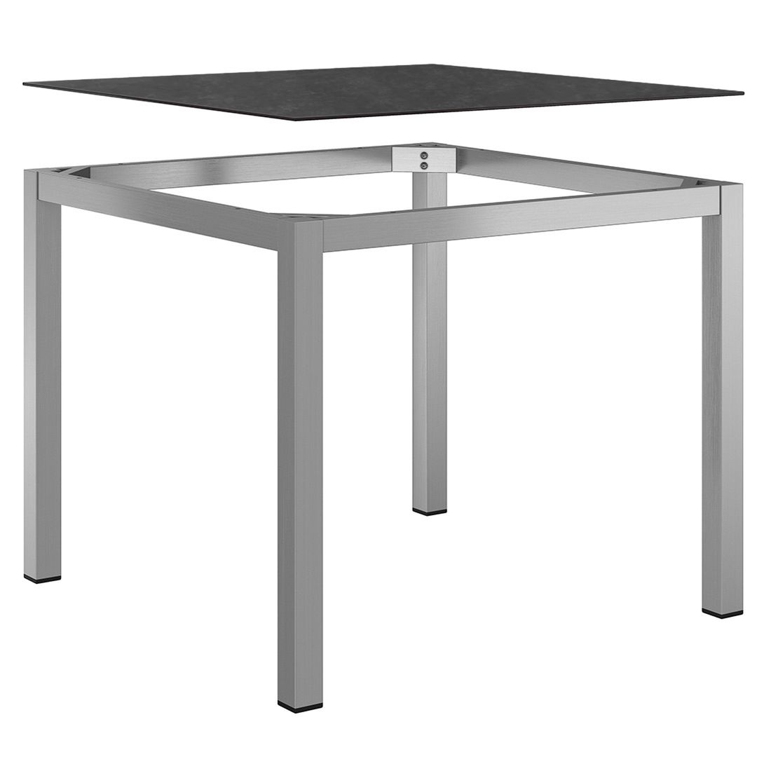 OUTLIV. Gartentisch 90x90cm Edelstahl/Glaskeramik