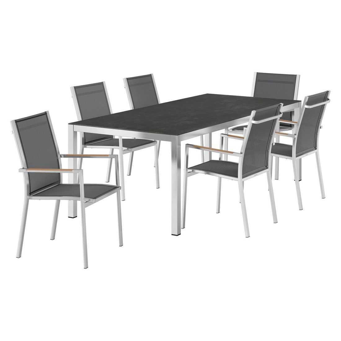 Zebra One Gartenmöbel-Set L (6 Plätze) mit OUTLIV. Tisch 220x100cm