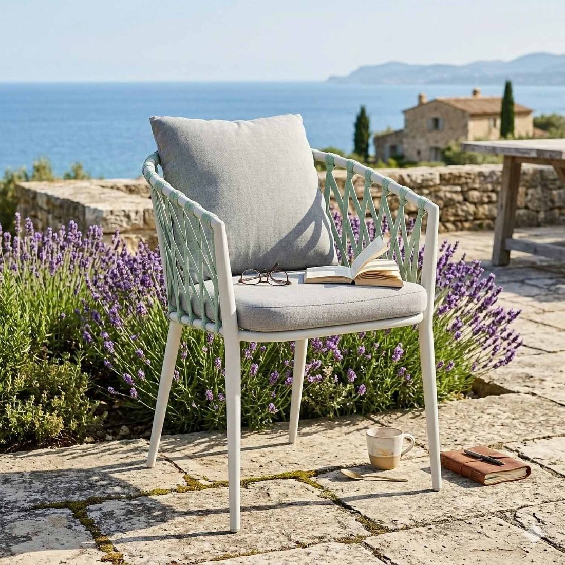 LC Garden Sunrepo Stapelsessel Aluminium mit Sitz- und Rückenkissen