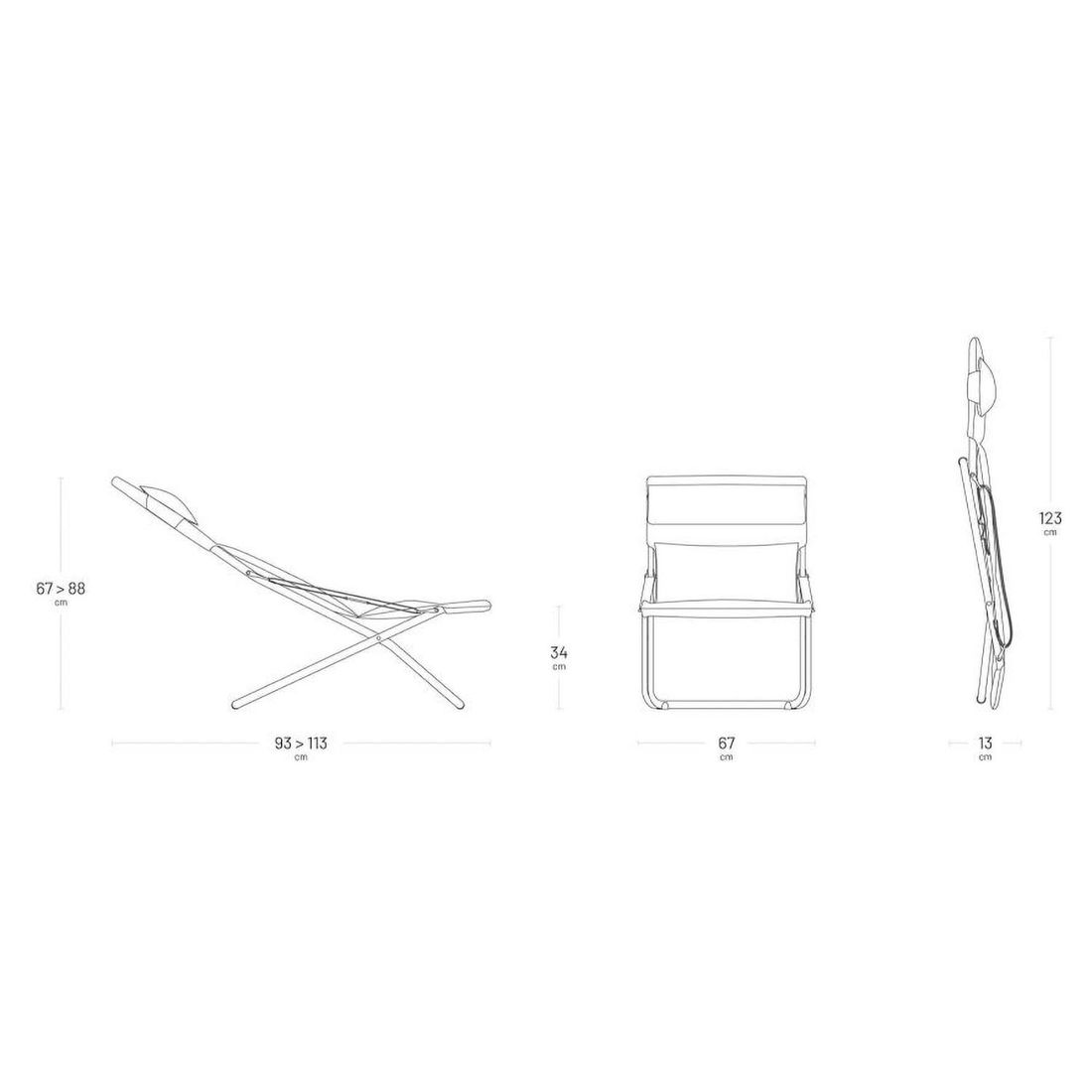 Lafuma Transabed Liegestuhl verstellbar Stahl/BeComfort