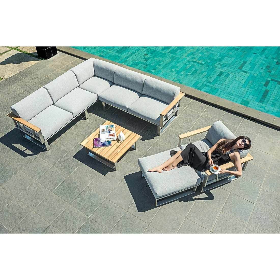 Zebra Belvedere Gartenloungesofa Edelstahl/Olefin
