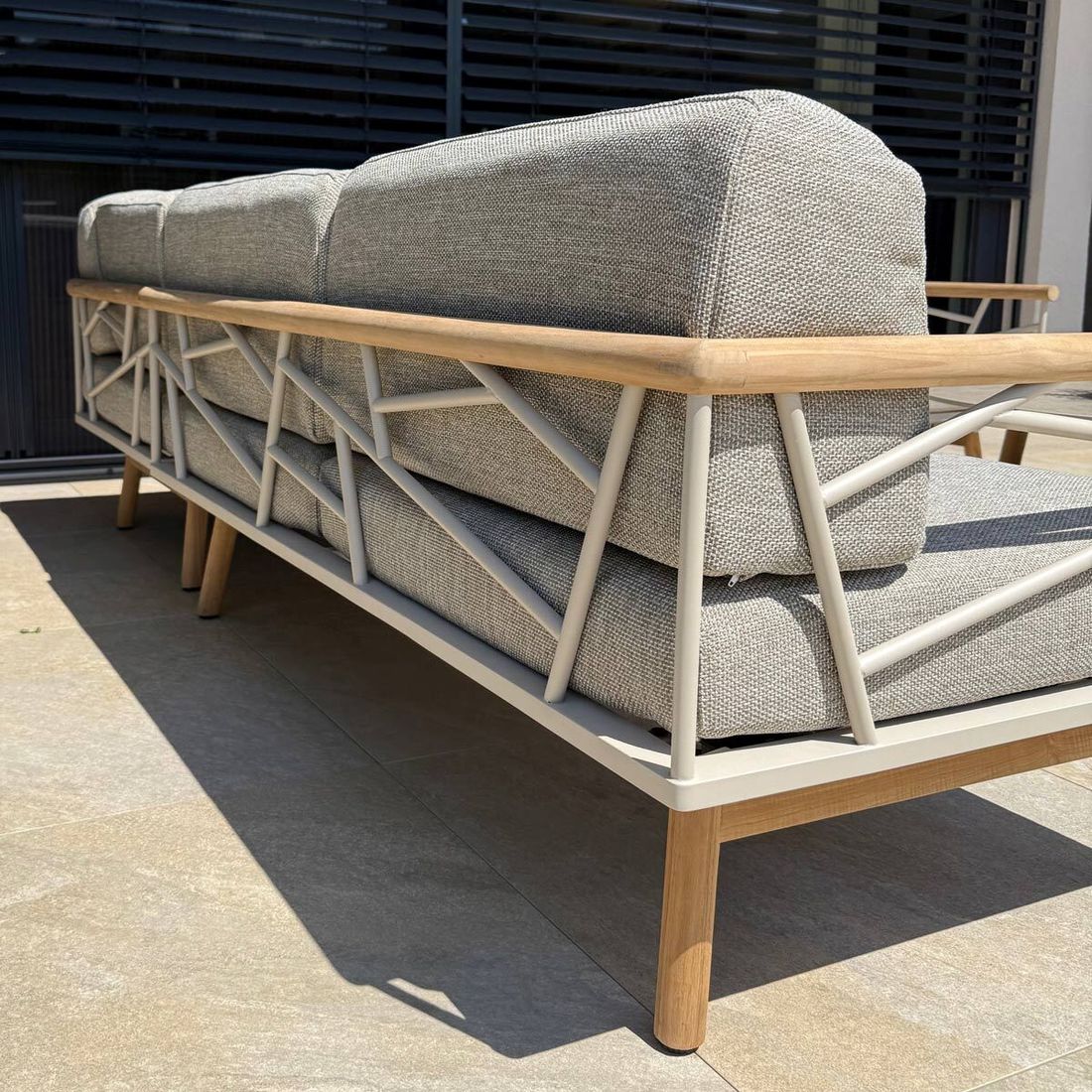 Zebra Solena Gartenloungesofa verstellbar Edelstahl/Teak/Sunproof