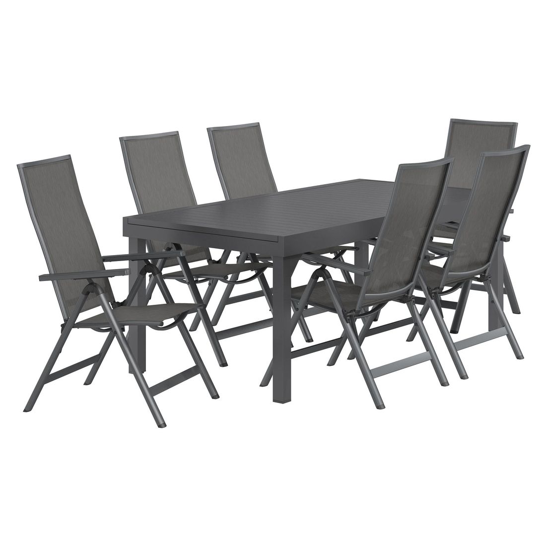 OUTLIV. Jacob Gartenmöbel-Set L verstellbar (6 Plätze) Tisch 200/320x100,5cm