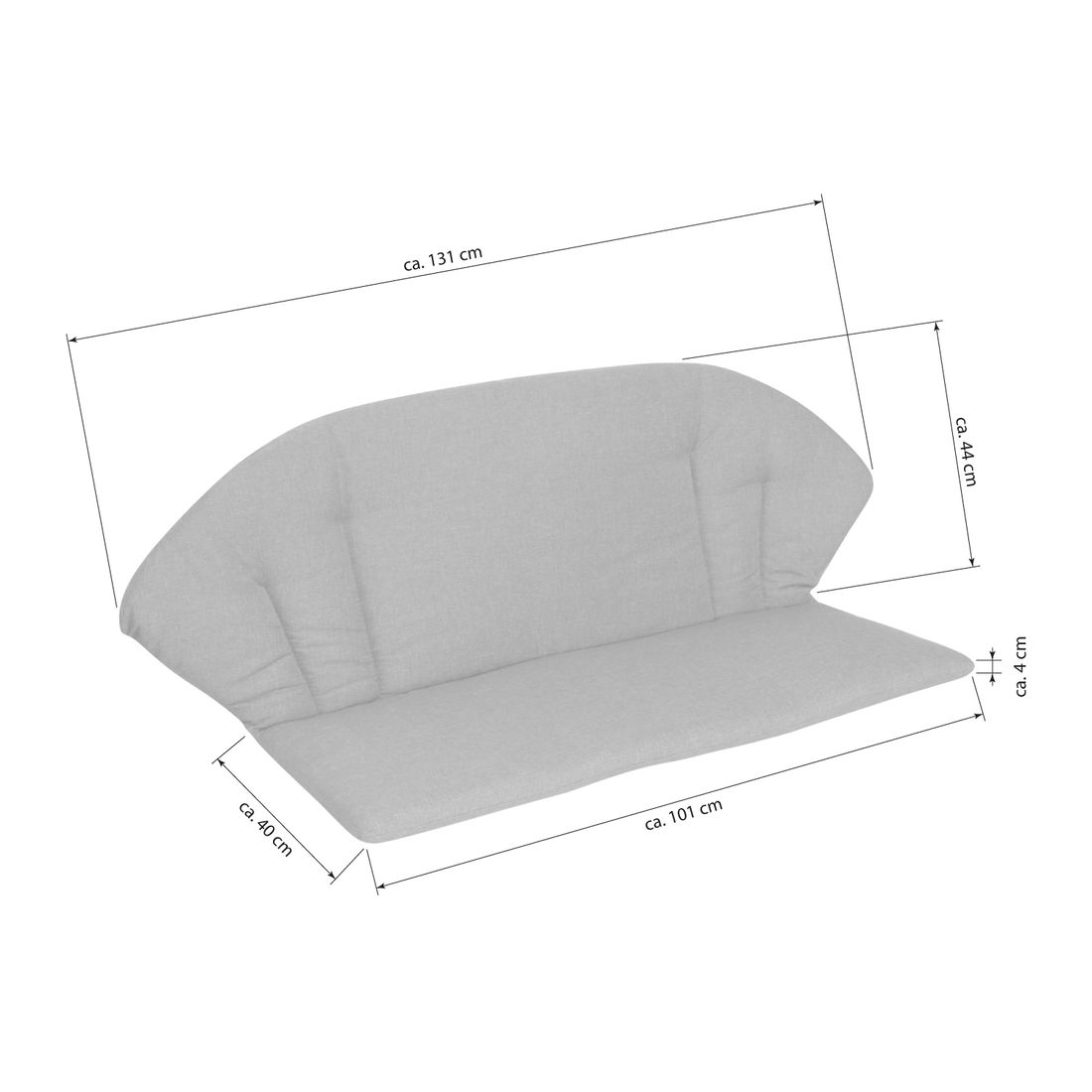 KETTtex Elegance Bankauflage 84x101/131cm Polypropylen