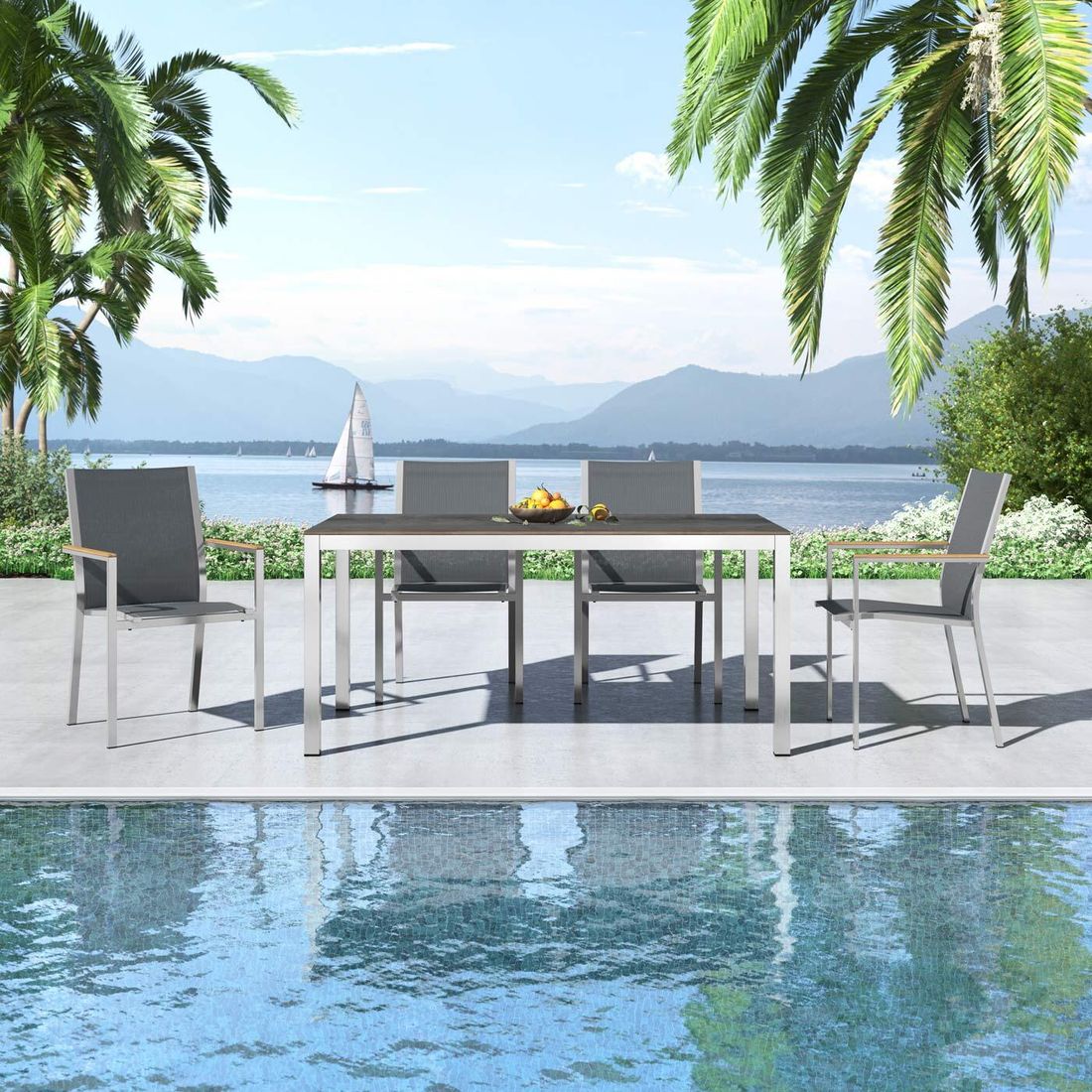 Stern Cardiff Gartenmöbel-Set M (4 Plätze) mit OUTLIV. Tisch 160x90cm