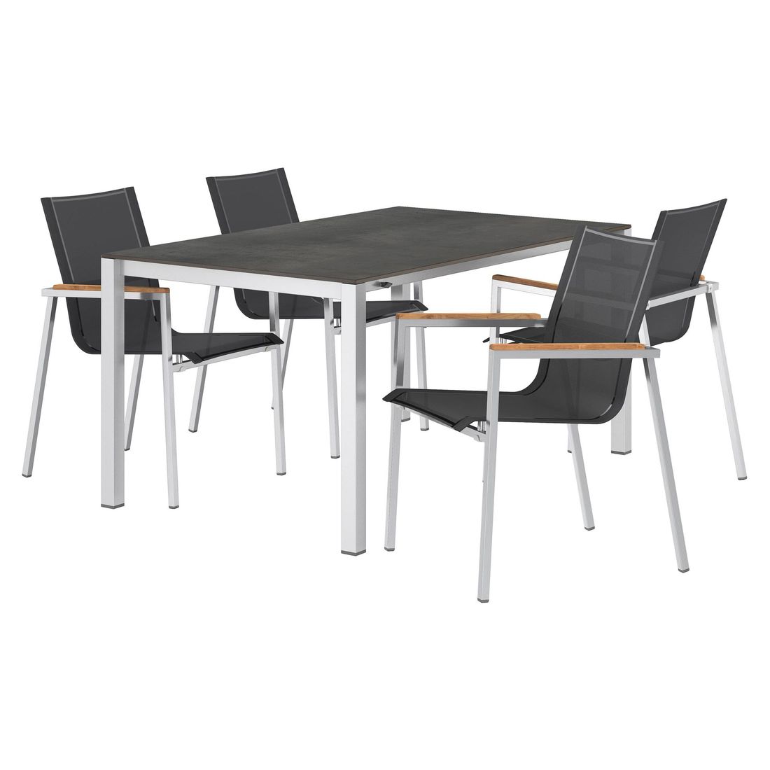 OUTLIV. Rimini Gartenmöbel-Set M (4 Plätze) Tisch 160/217/267x92cm