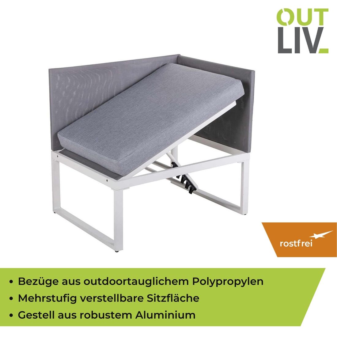 OUTLIV. Modular Loungeset inkl. Loungetisch Aluminium/Polypropylen