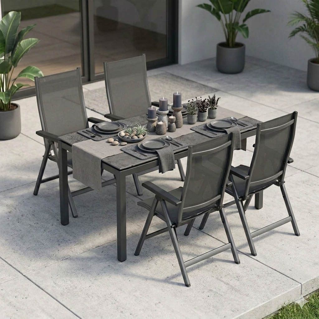 MWH Elements Gartenmöbel-Set M (4 Plätze) mit OUTLIV. Tisch 160x90cm