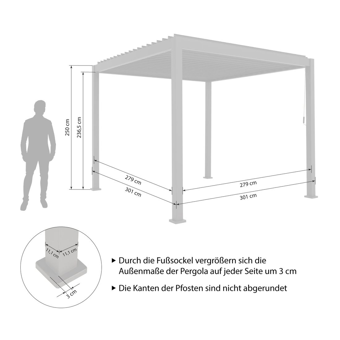 Mirador Classic Gartenpergola 300x300x250cm