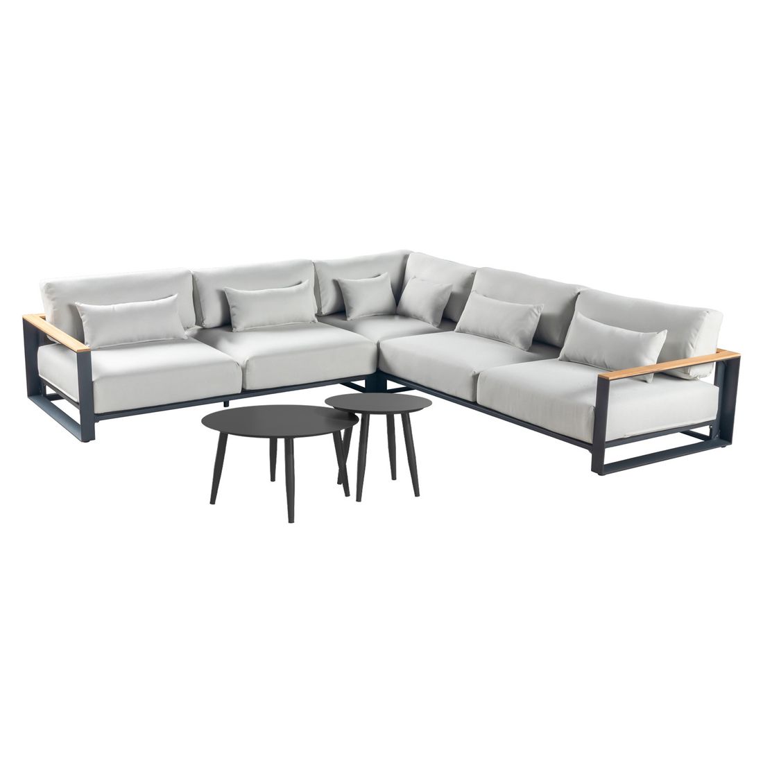 OUTLIV. Ravino Ecklounge inkl. Loungetische Aluminium/Olefin