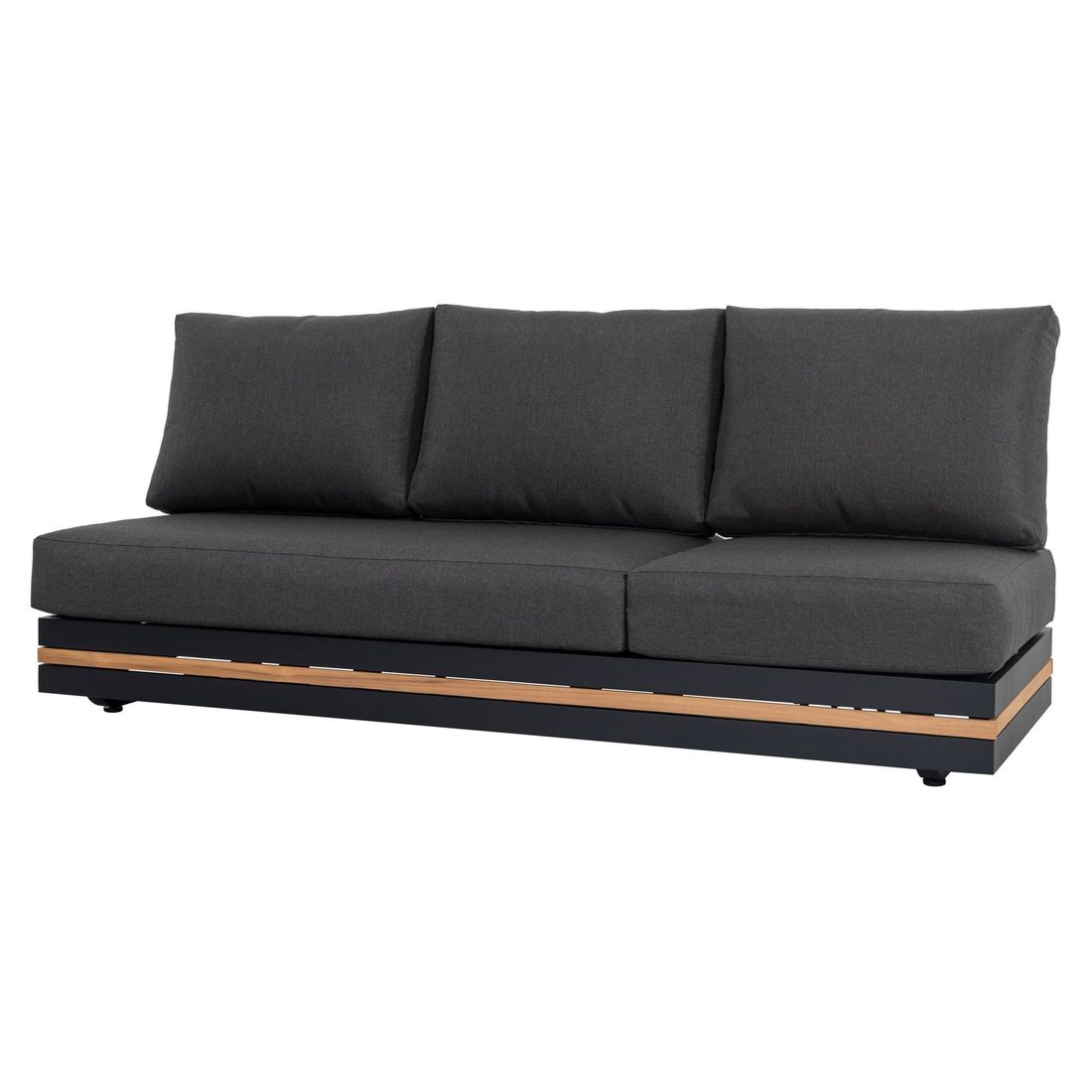 OUTLIV. Triest Ecklounge inkl. Loungetisch Aluminium/Teak/Spunpolyester