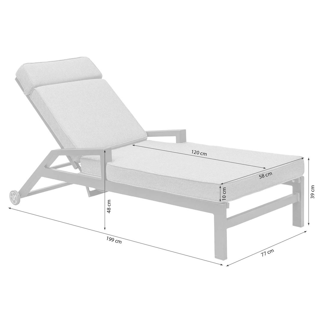 LC Garden Sondrino Gartenliege verstellbar Aluminium/Polyester