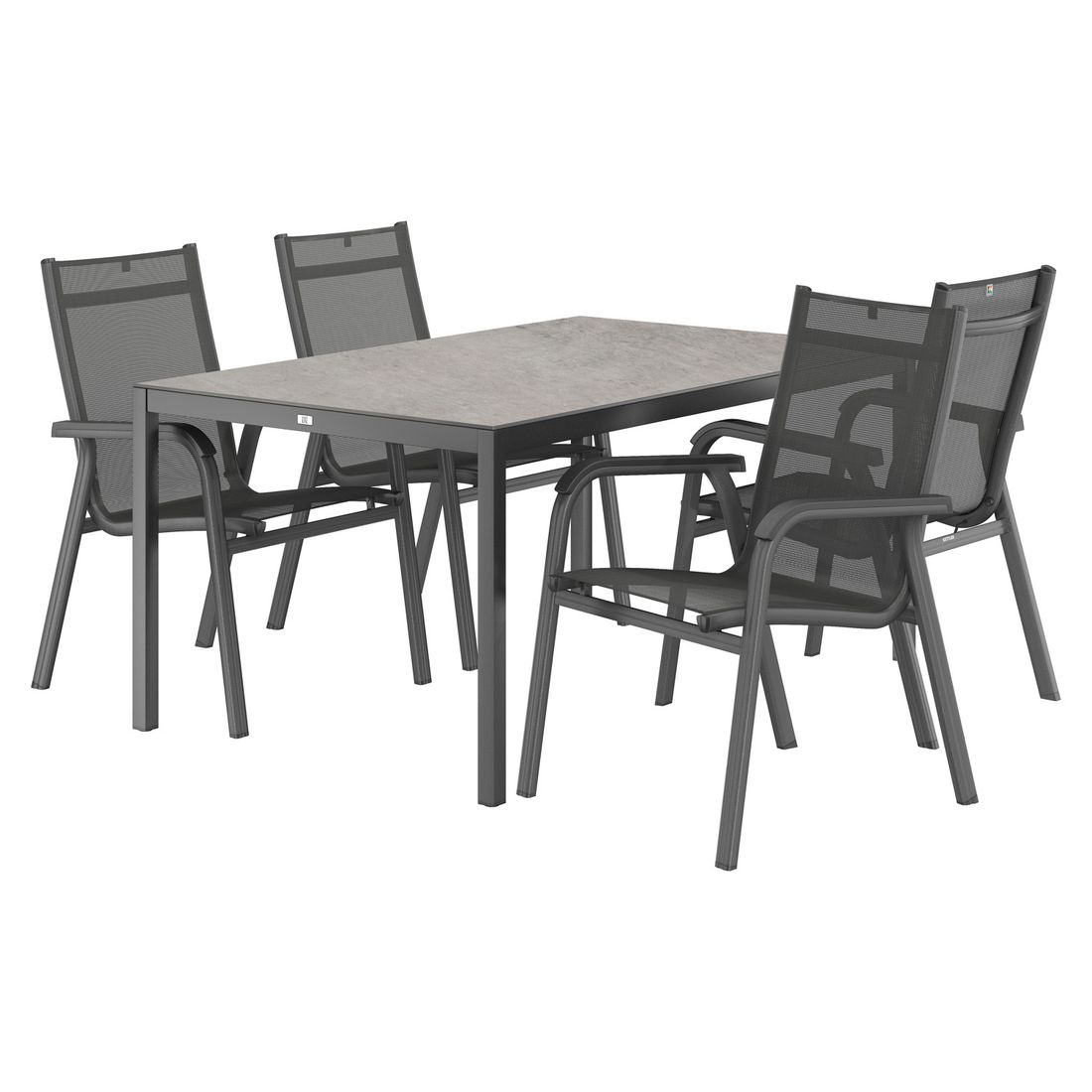 Kettler Basic Plus Gartenmöbel-Set mit OUTLIV. Tisch Aluminium/Dekton