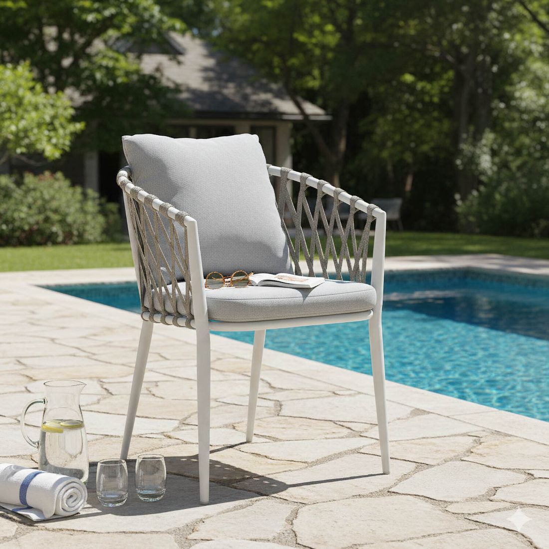 LC Garden Sunrepo Stapelsessel Aluminium mit Sitz- und Rückenkissen
