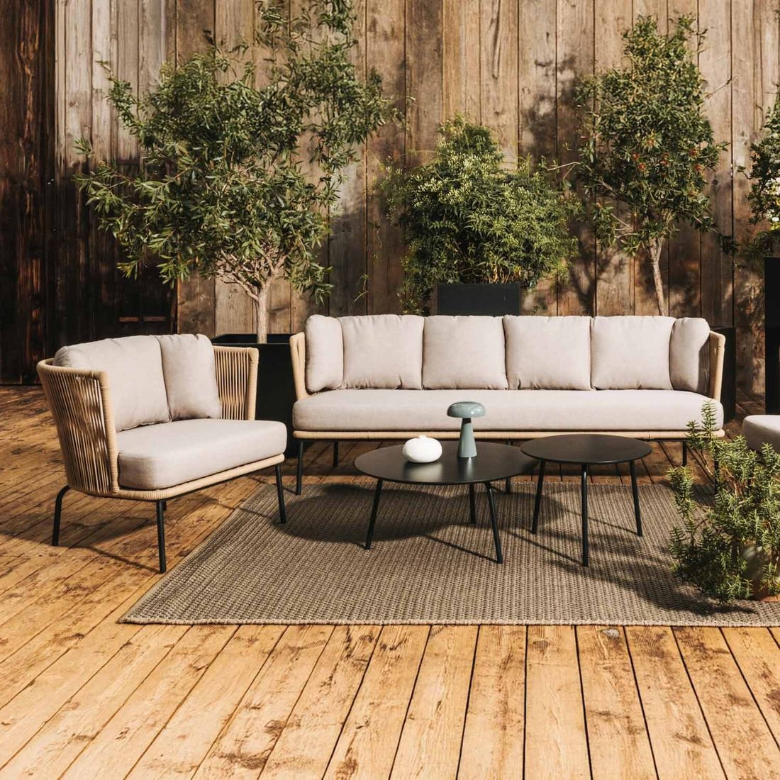 Cosmic Collection Touch Gartenloungesofa Stahl/Rope/Spun Polyester