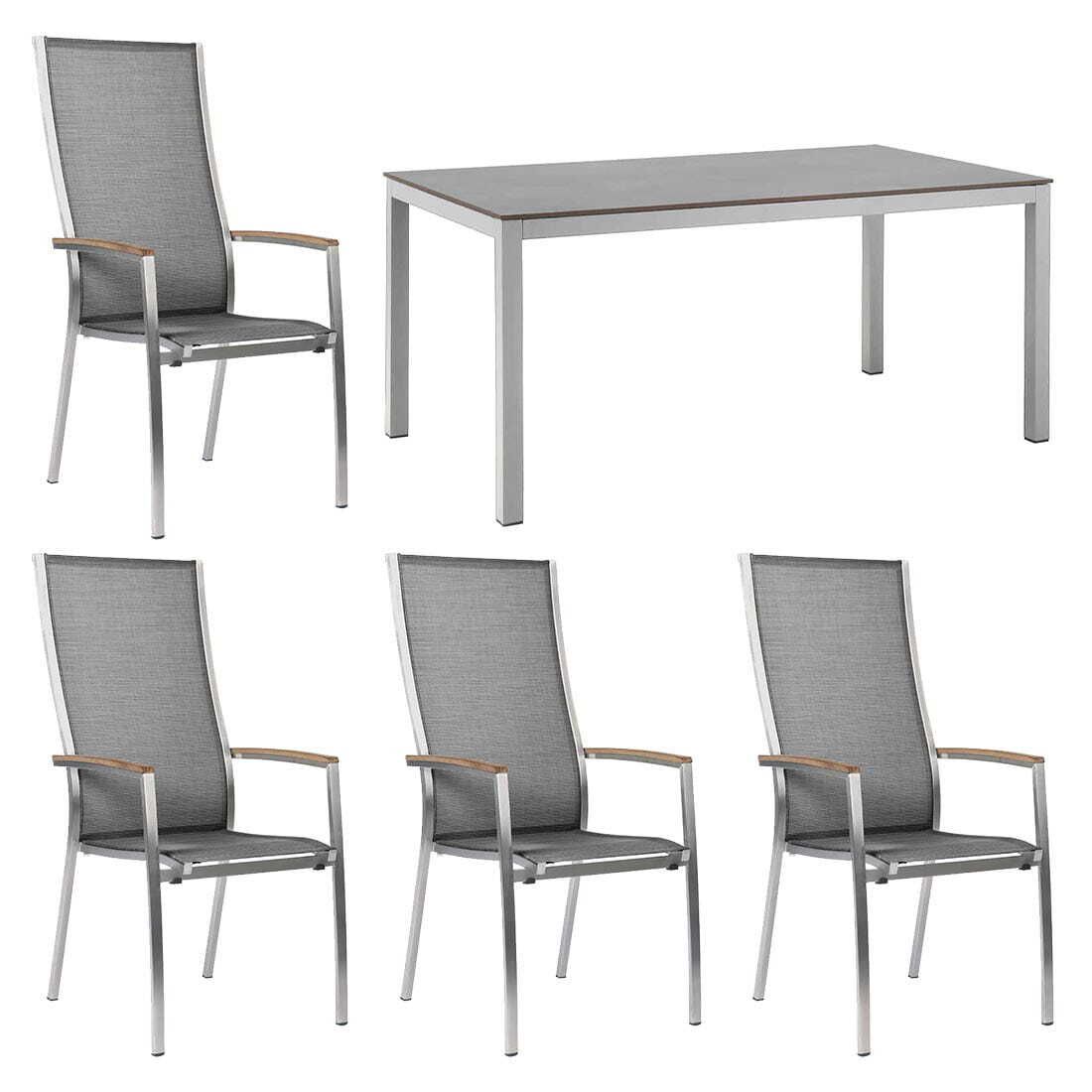 Stern Cardiff Gartenmöbel-Set M (4 Plätze) mit OUTLIV. Tisch 160x90cm