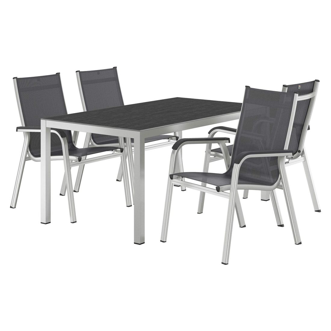 Kettler Basic Plus Gartenmöbel-Set M (4 Plätze) mit OUTLIV. Tisch 160x90cm