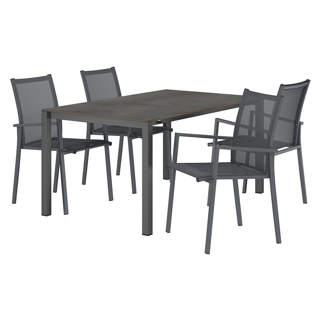 OUTLIV. Kobe Gartenmöbel-Set M (4 Plätze) Tisch 160/217/267x91cm