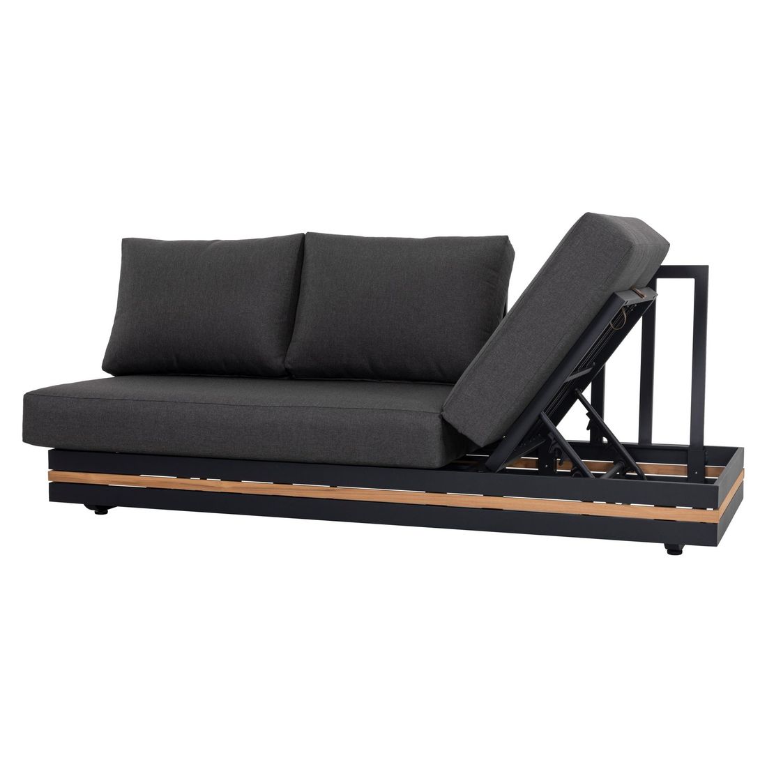 OUTLIV. Triest Ecklounge inkl. Loungetisch Aluminium/Teak/Spunpolyester