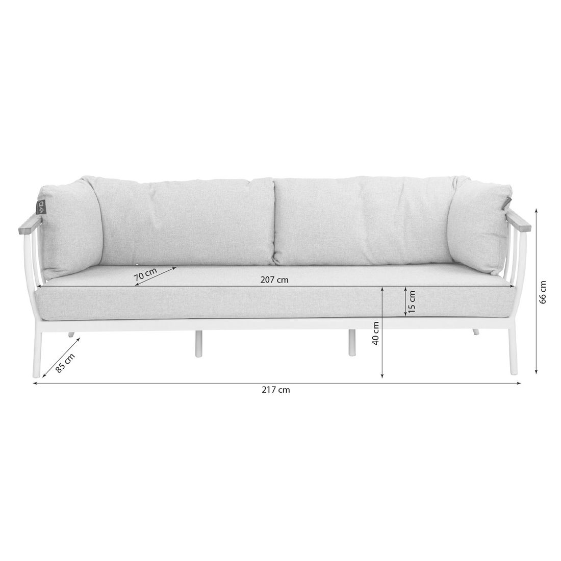 Apple Bee Condor Gartenloungesofa Aluminium/Bee Wett