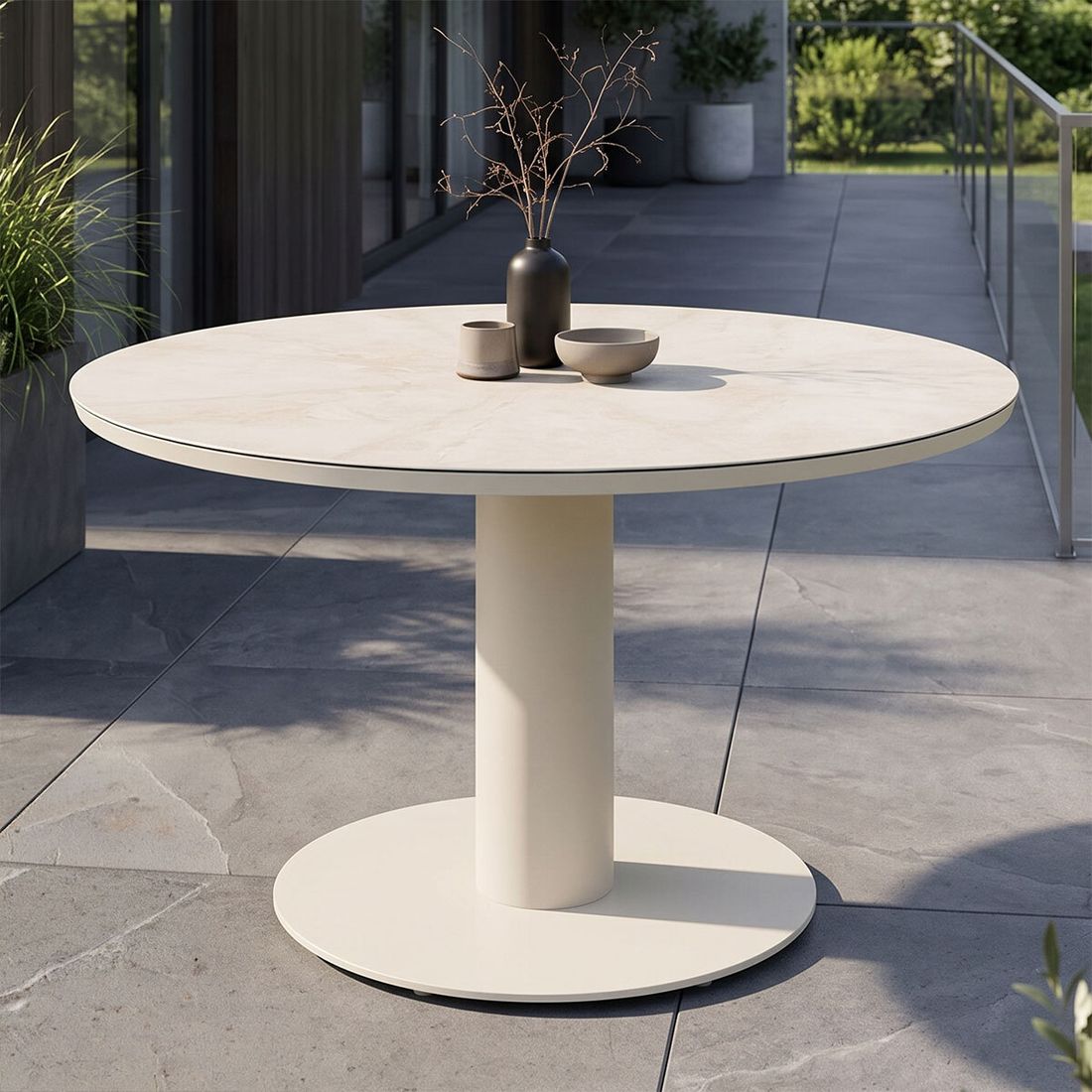 Zebra Cozy Gartentisch Low Dining Ø150cm Aluminium/Keramik