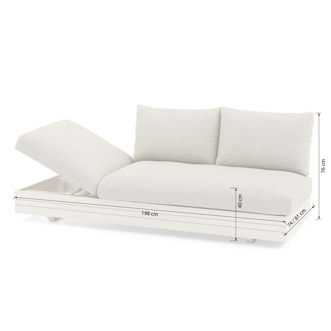 Zebra Cubo Neo Gartenloungesofa verstellbar Aluminium/Sunproof