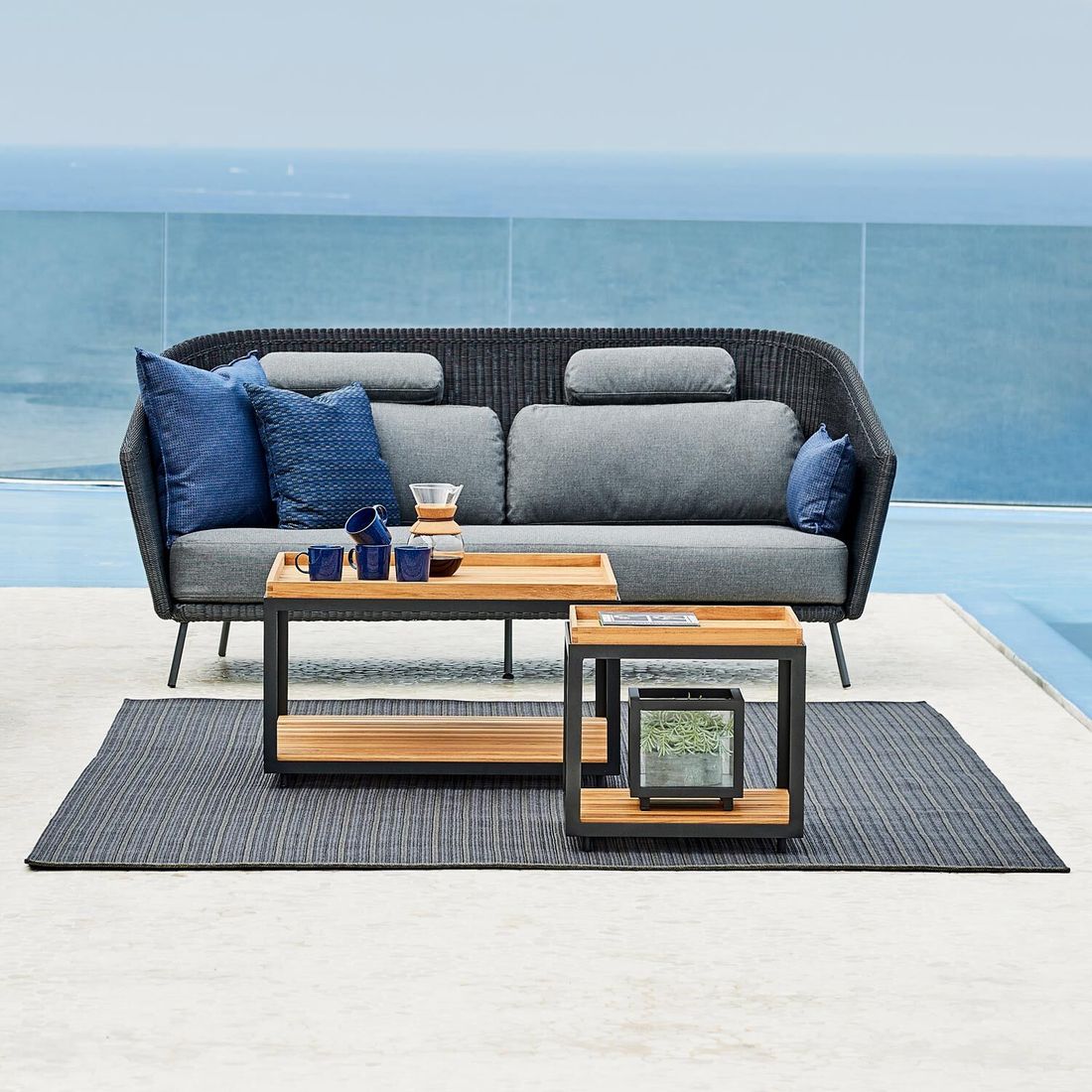 Cane-Line Level Loungetisch 120x60cm Aluminium/Teak