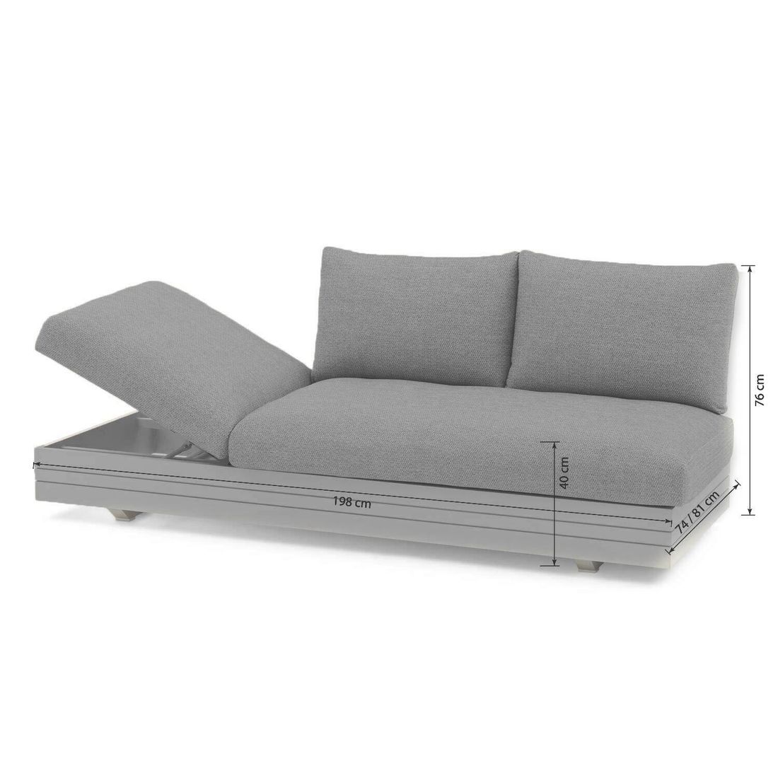 Zebra Cubo Neo Ecklounge inkl. Loungetische Aluminium/Sunproof
