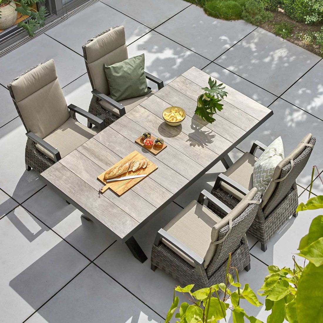 Siena Garden Corido Gartenmöbel-Set L verstellbar (6 Plätze) Tisch 200/260x100cm