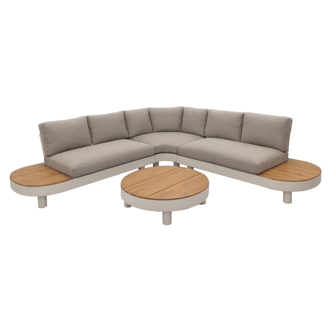 OUTLIV. California Ecklounge inkl. Loungetisch Aluminium/Teak/Olefin