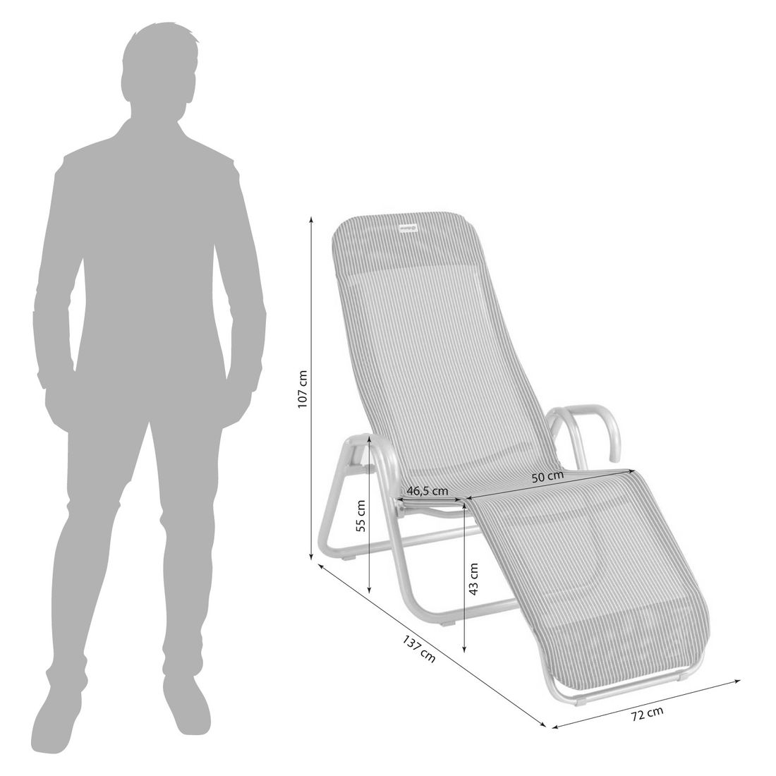 Acamp Calypso Bäderliege Stahl/Acatex