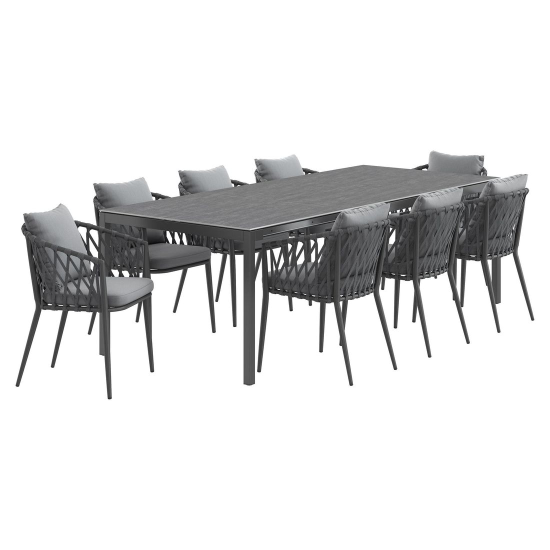 LC Garden Sunrepo Gartenmöbel-Set XL (8 Plätze) Tisch 160/240x100cm