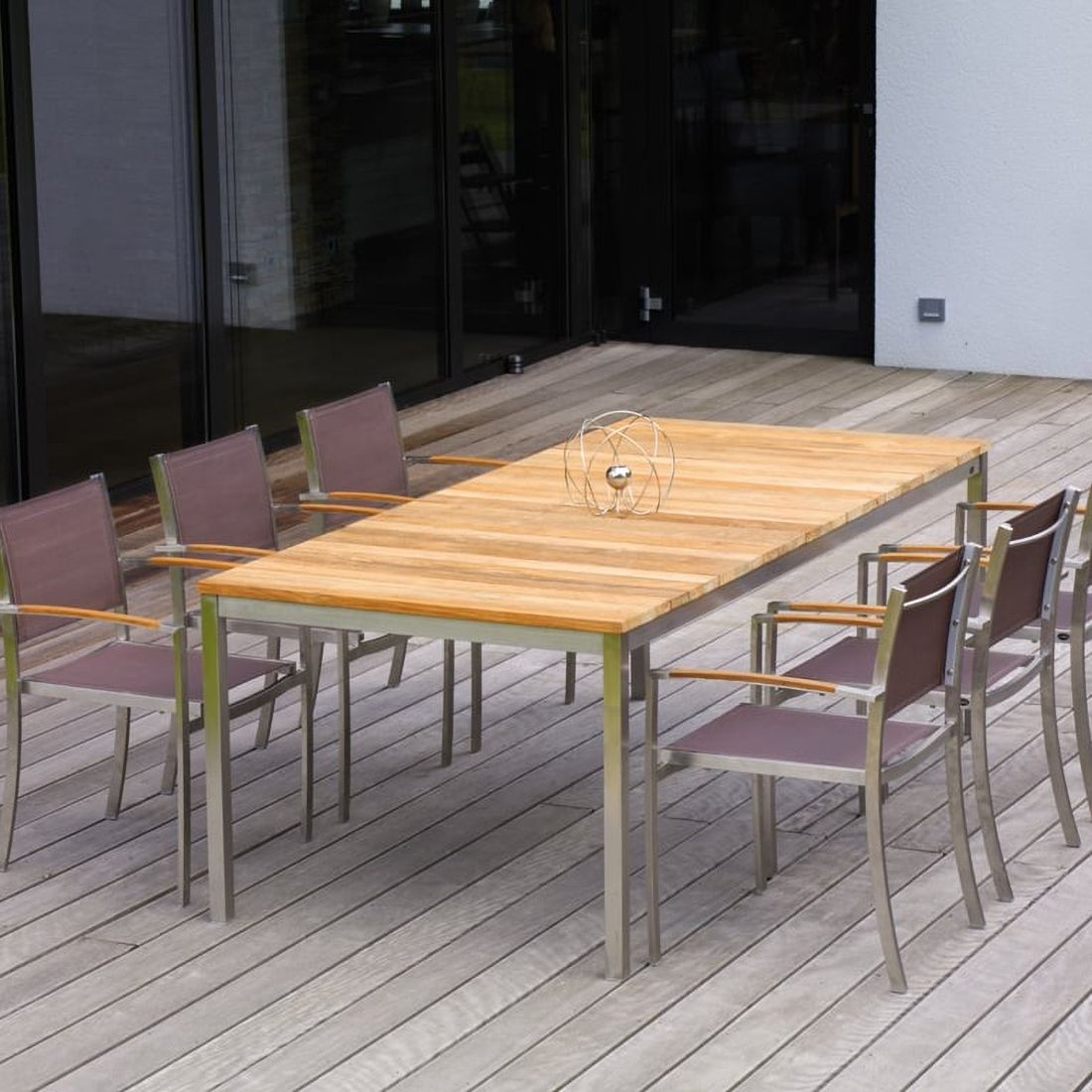 Zebra Naxos Gartentisch 180x100 cm Edelstahl/Teak