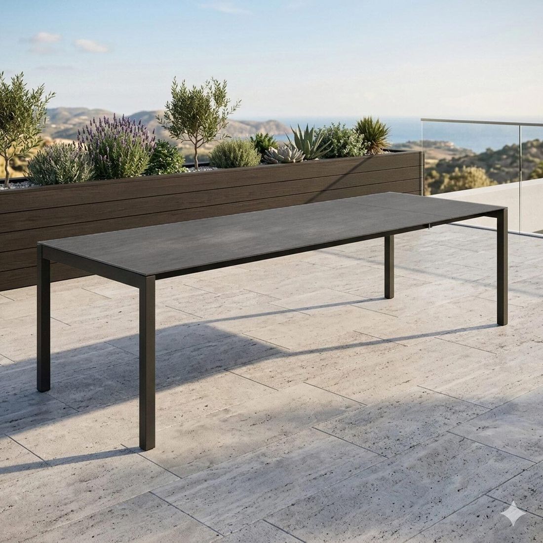 Solpuri Classic Ausziehtisch 160/220x100cm Aluminium/Dekton