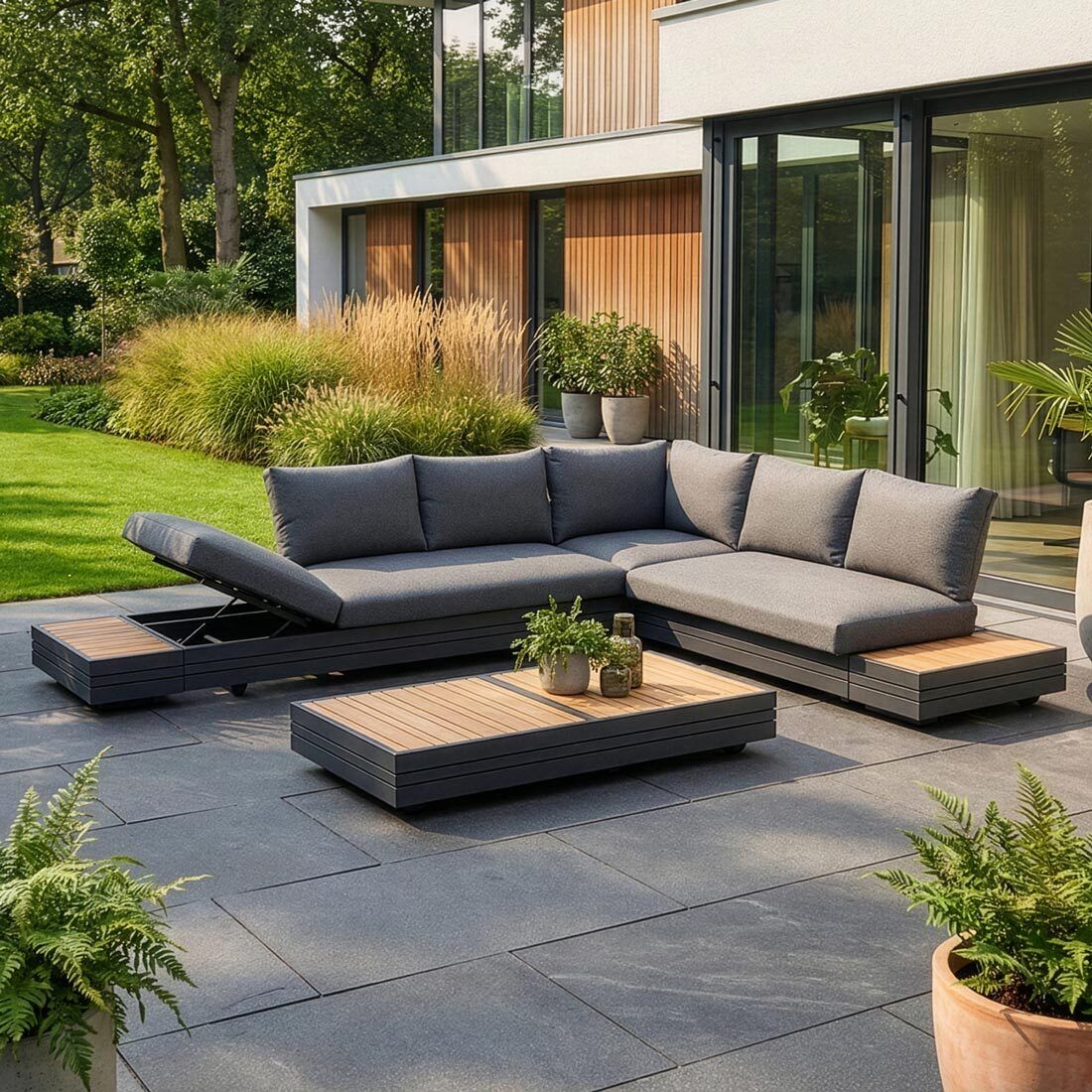 Zebra Cubo Neo Ecklounge inkl. Loungetische Aluminium/Sunproof