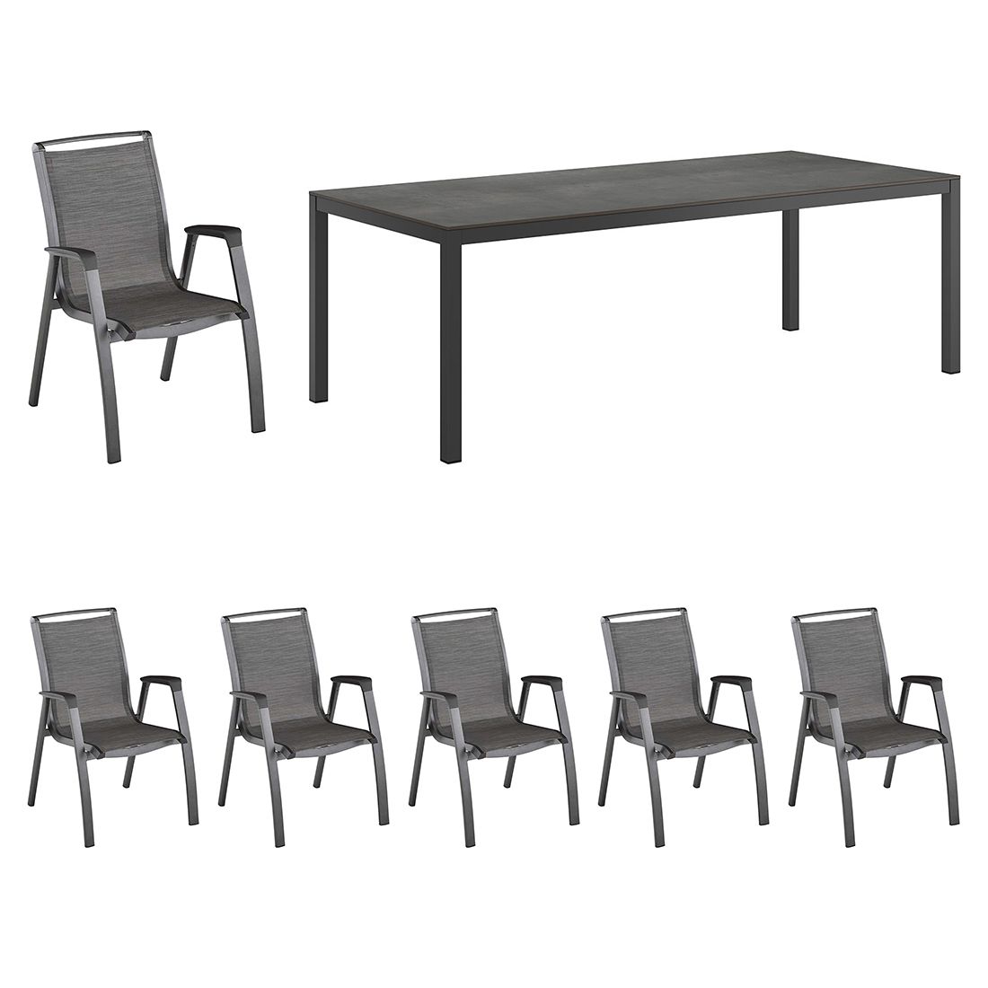 Kettler Forma II Gartenmöbel-Set L (6 Plätze) mit OUTLIV. Tisch 220x100cm