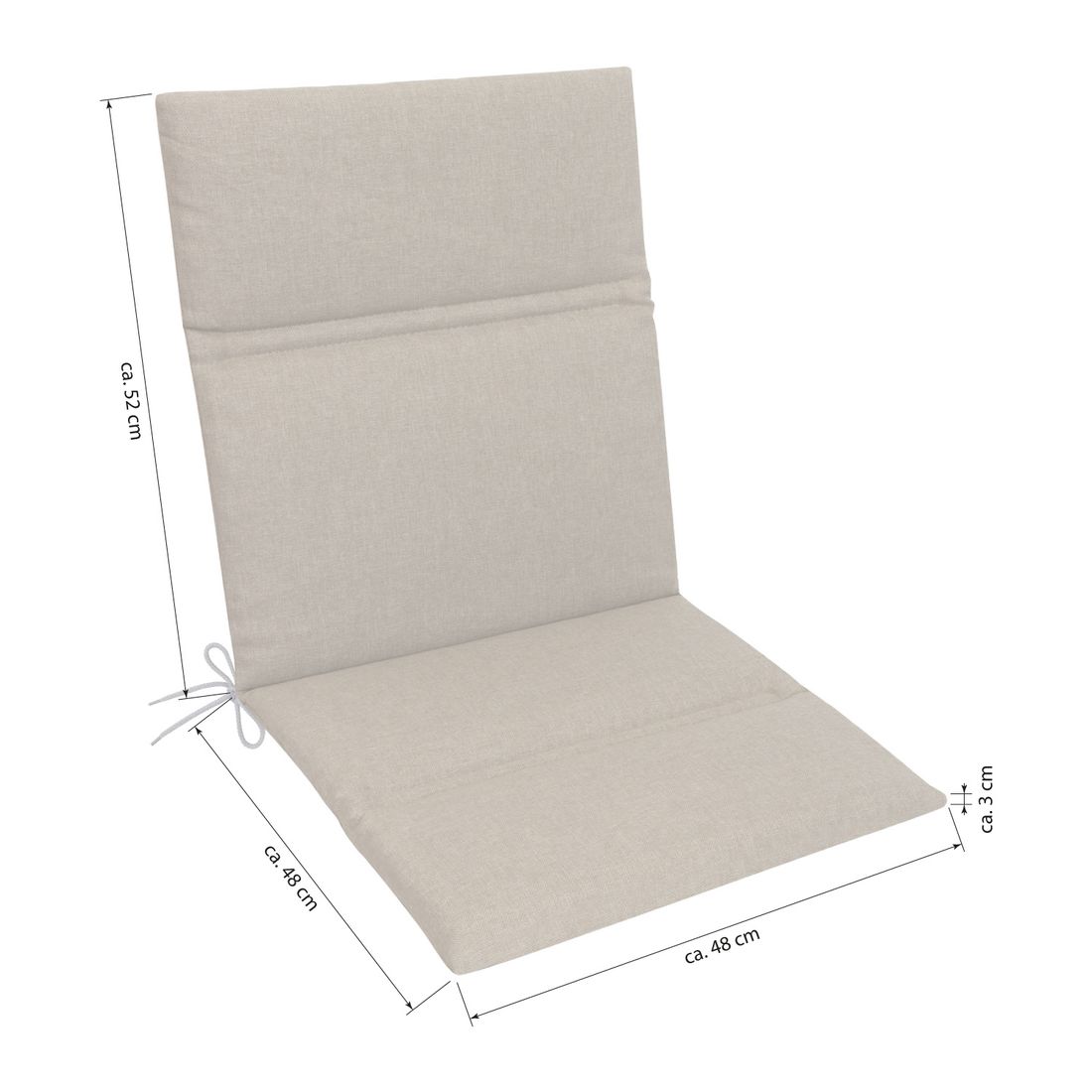 KETTtex Basic Gartenstuhlauflage Niedriglehner 48x100cm Kunstfaser