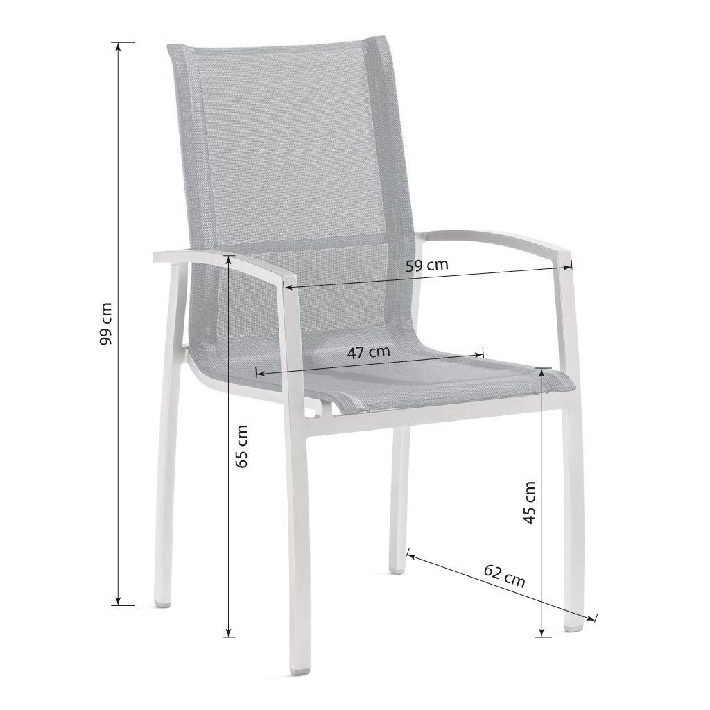 Sieger Tonga Stapelsessel Aluminium/Textilux