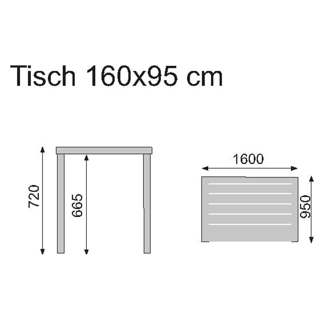 Kettler Lofttisch Cubic 160x95 cm Aluminium/Kettalux