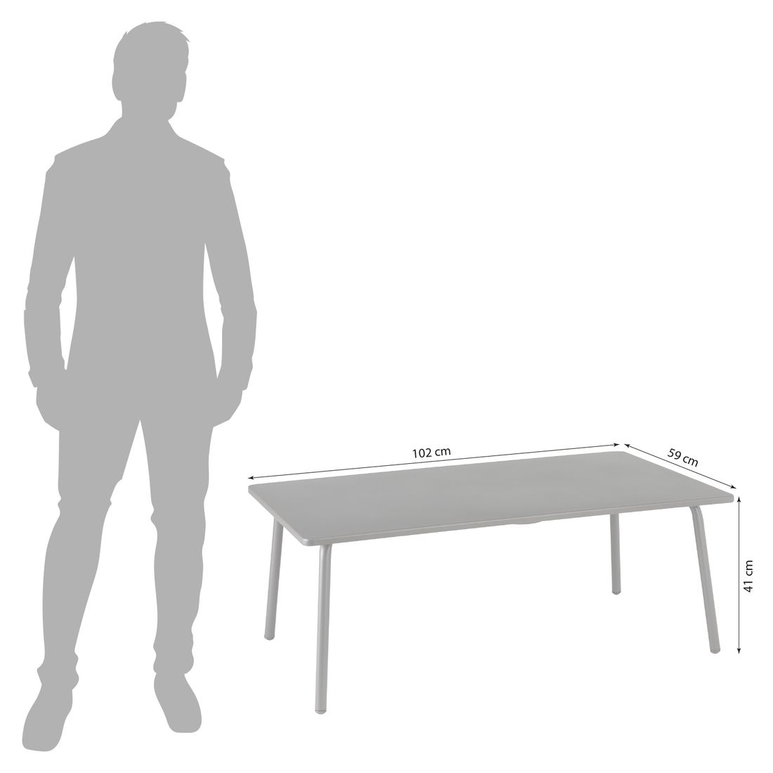 Lafuma Vence Loungetisch 59x102cm Stahl