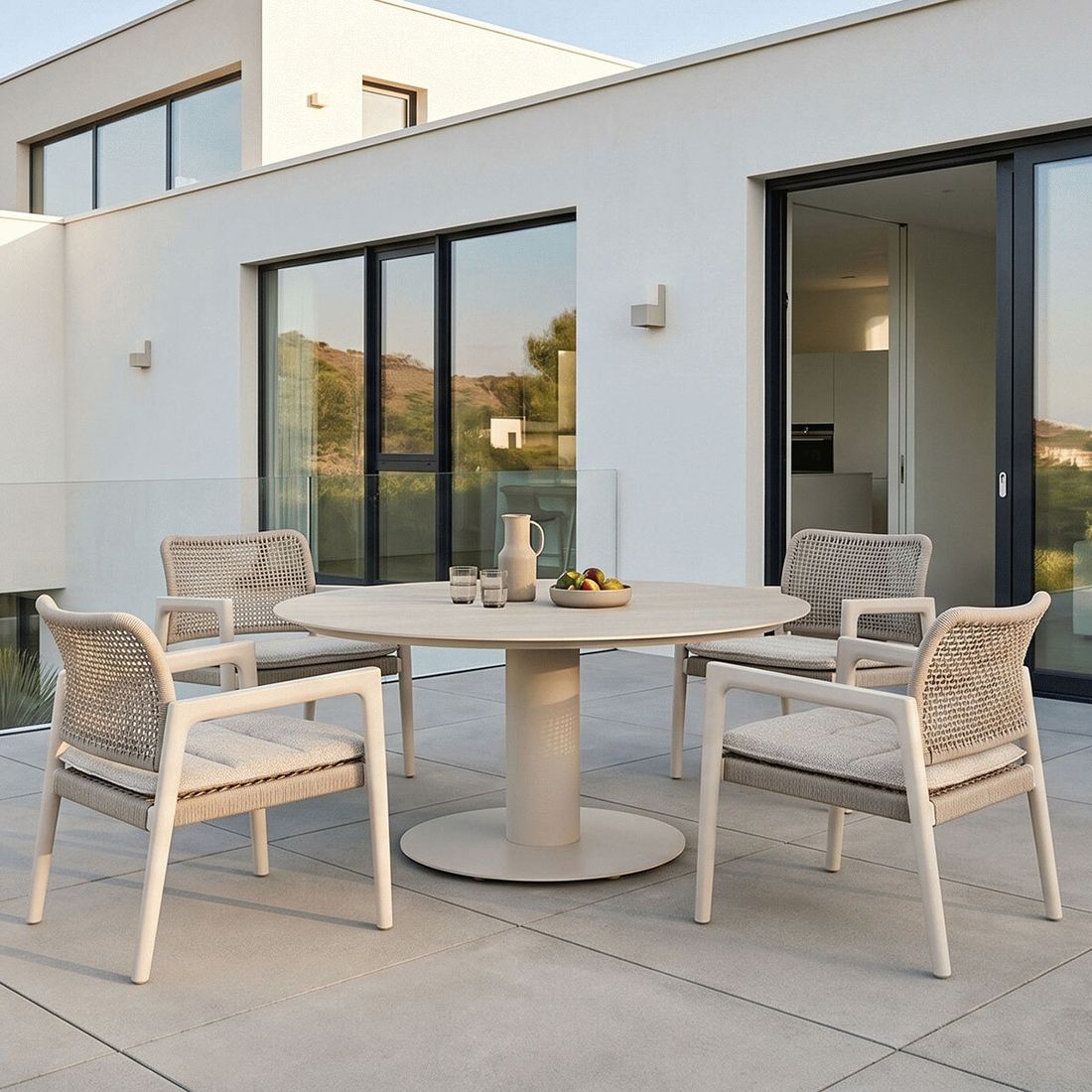 Zebra Cozy Gartentisch Low Dining Ø150cm Aluminium/Keramik