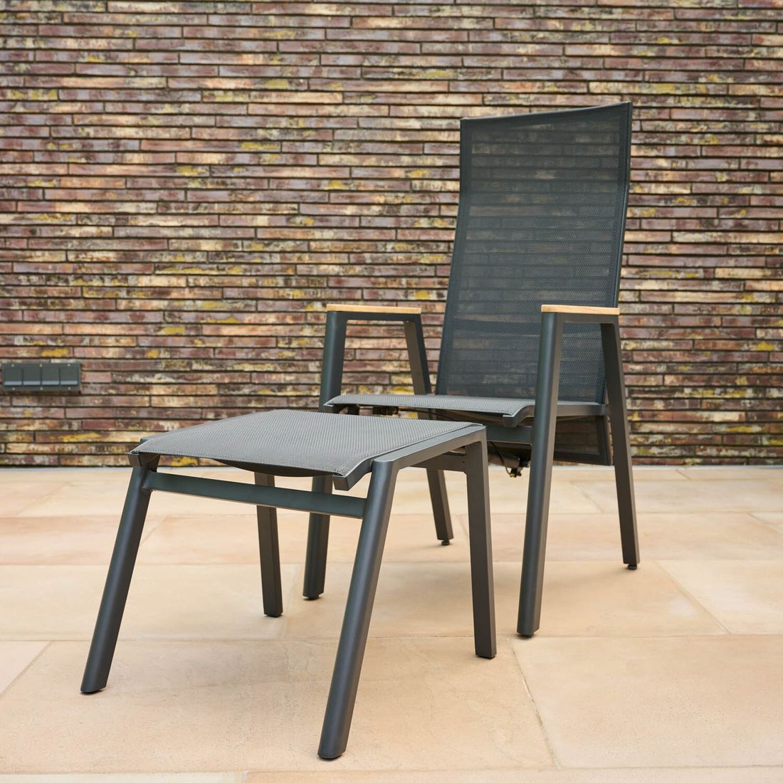 Siena Garden Bologna Stapelsessel verstellbar Aluminium/Ranotex