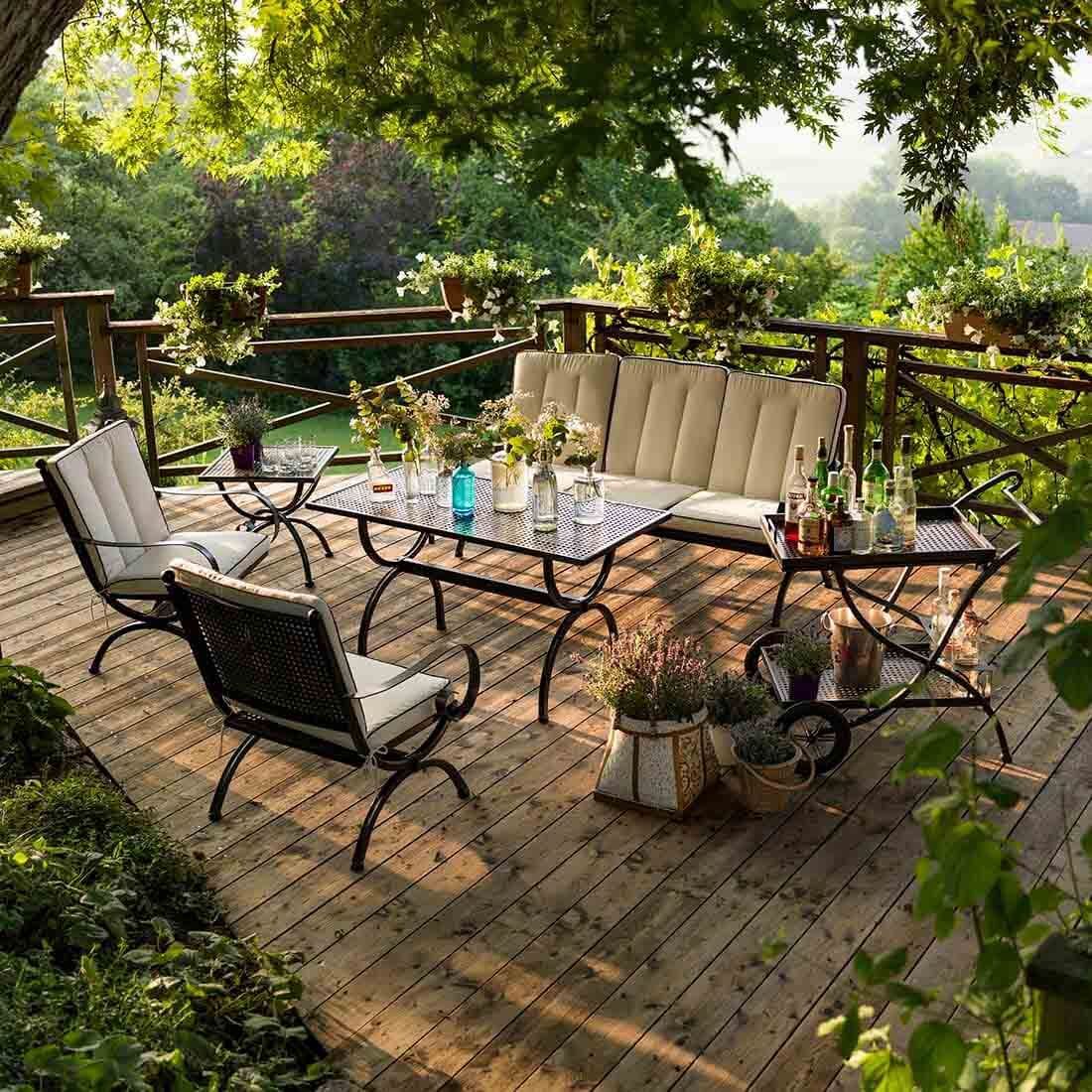 MBM Romeo Gartenmöbel-Set M (5 Plätze) Tisch 135x70cm