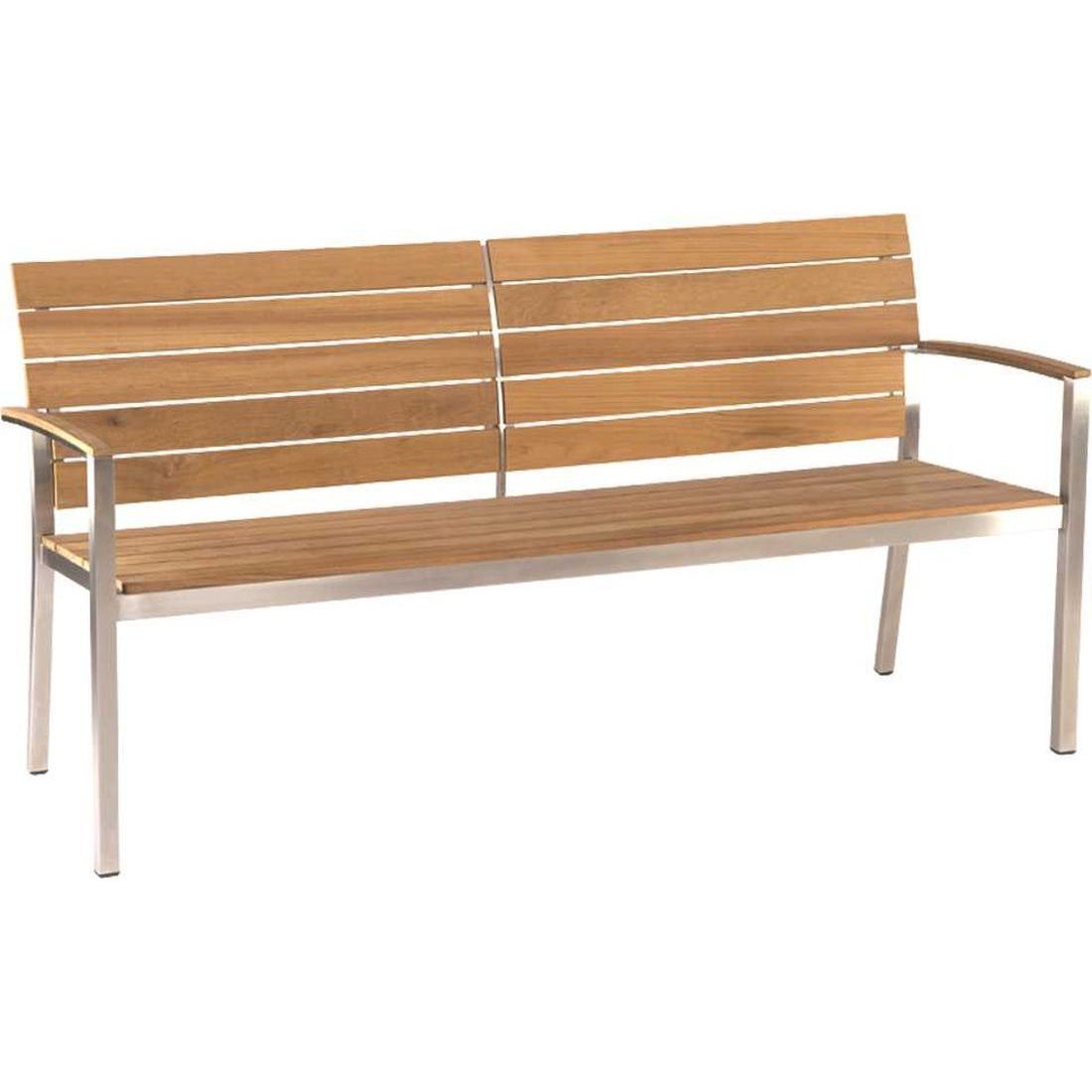 Stern Savona Gartenbank 160cm Edelstahl/Teak