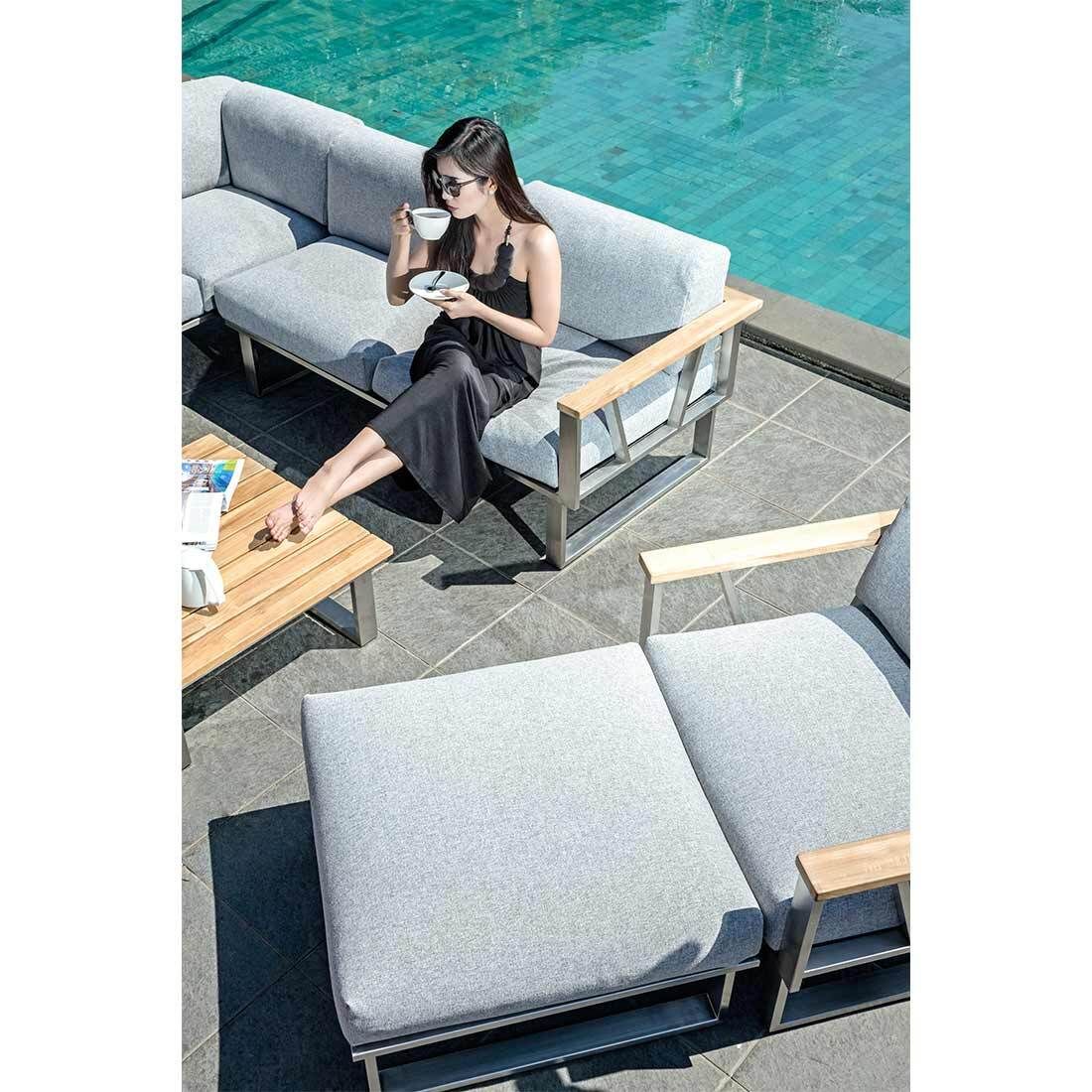 Zebra Belvedere Ecklounge inkl. Loungetisch Edelstahl/Olefin