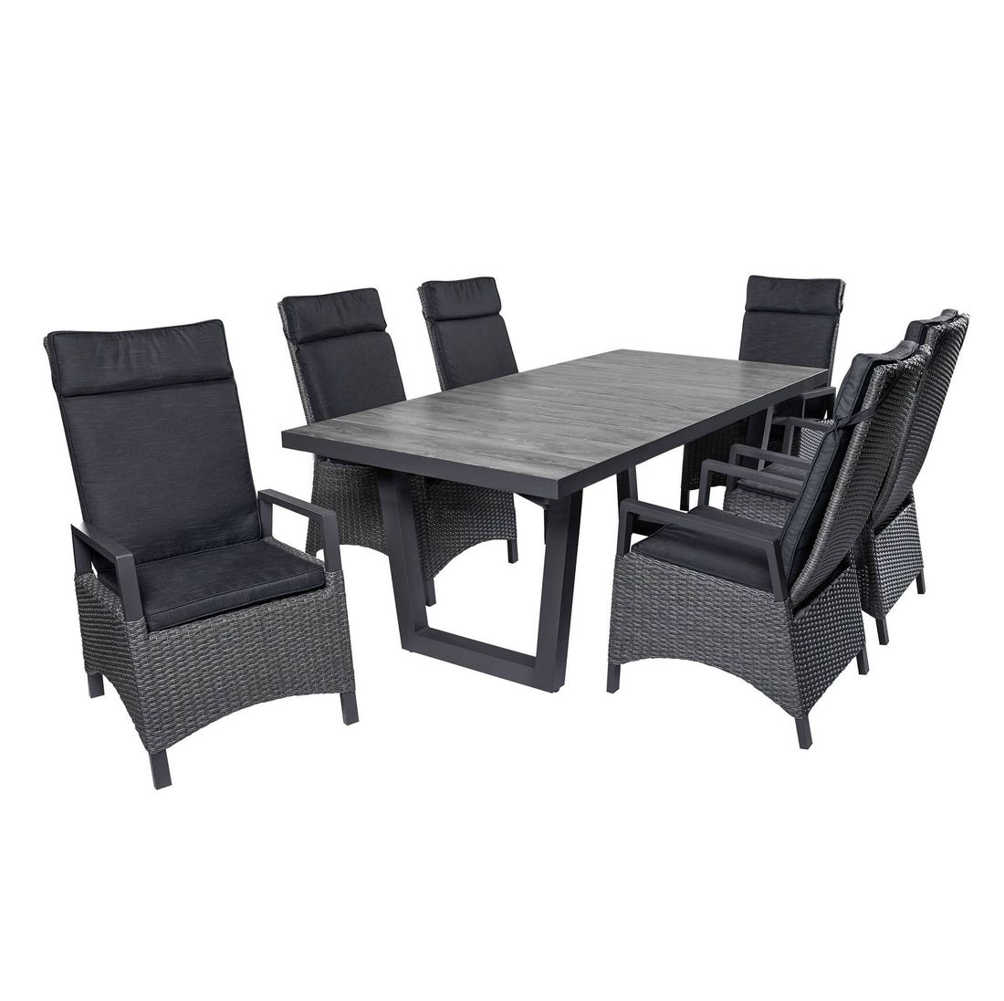 LC Garden Keramo Gartenmöbel-Set L verstellbar 6 (Plätze) Tisch 200x100cm