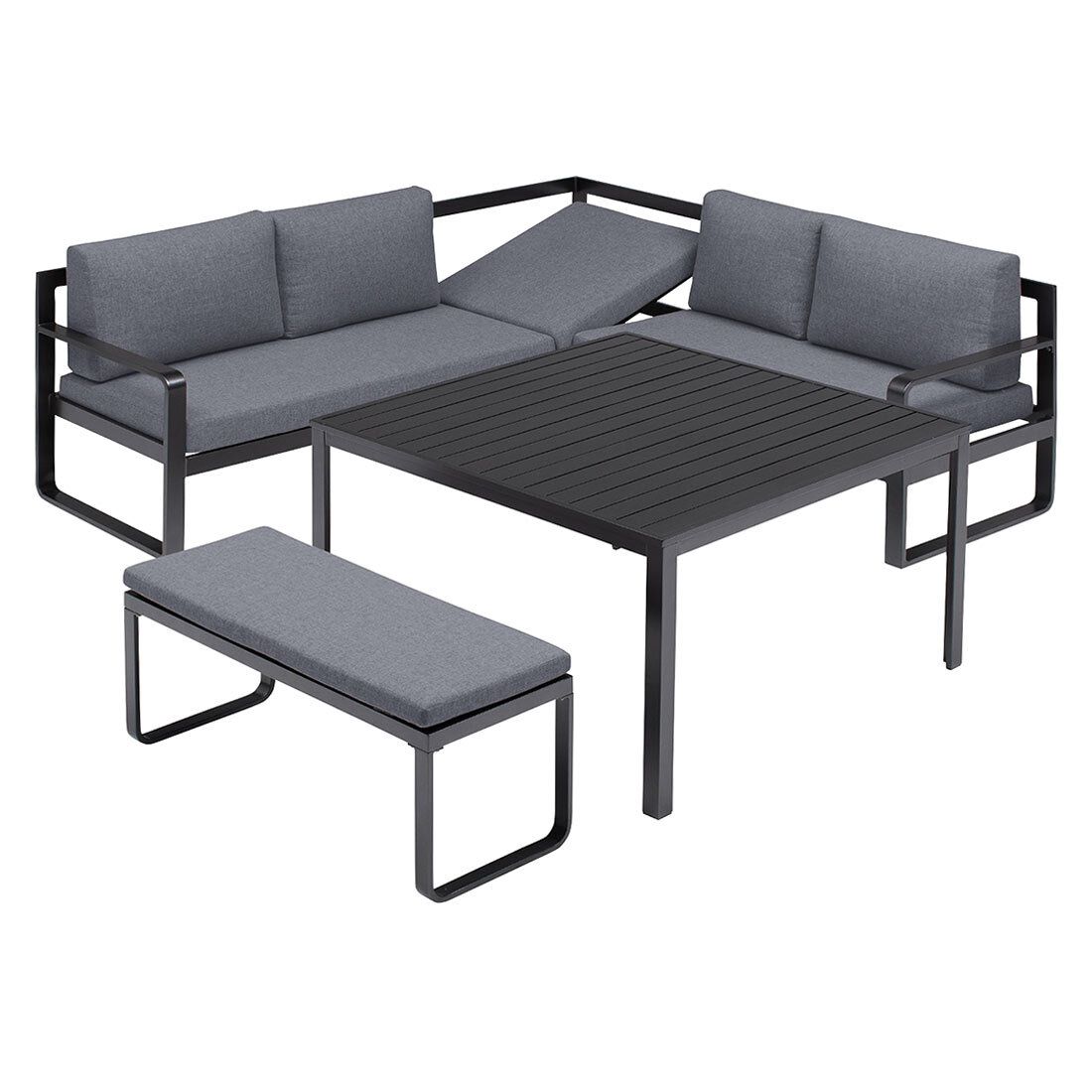 Kettler Ocean Casual Dining Dininglounge Tisch 112,5x112,5cm Aluminium/Polyester